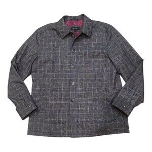 Men’s Paul Fredrick Gray Plaid Lightweight Shirt Jacket - Size L